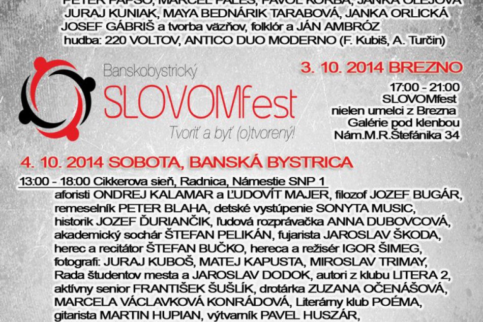 Prvý ročník projektu Banskobystrický SLOVOMfest