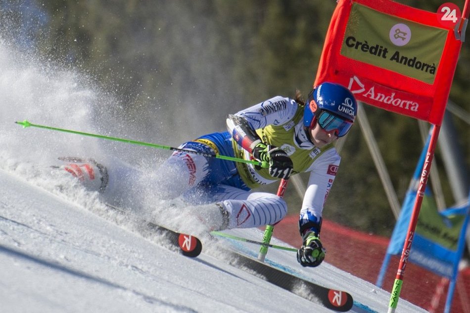 Petra Vlhová na obrovskom slalome  Svetového pohára v zimnom stredisku Soldeu
